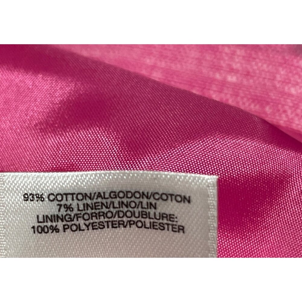 Kasper Linen Blend Jacket Blazer Barbie Pink Size 14 Tweed Career Workwear - Picture 8 of 8